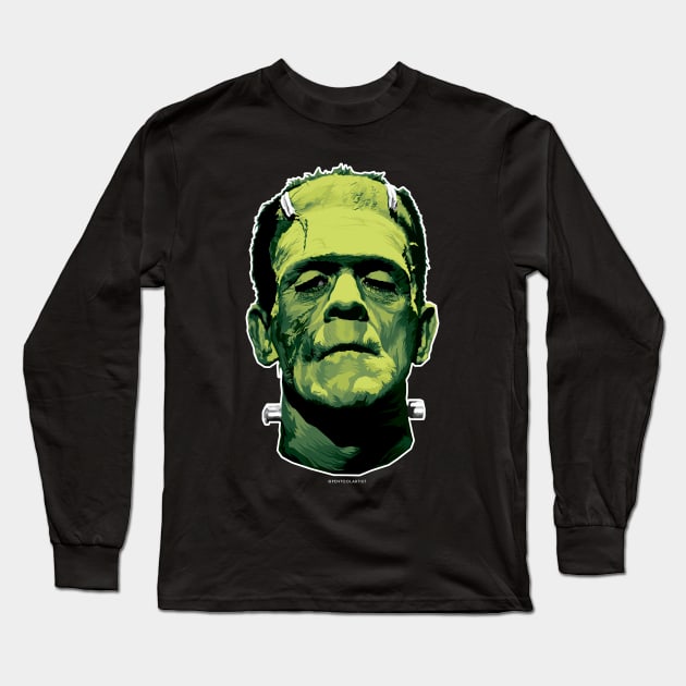 The Monster (Classic Greens Version) Long Sleeve T-Shirt by pentoolarts